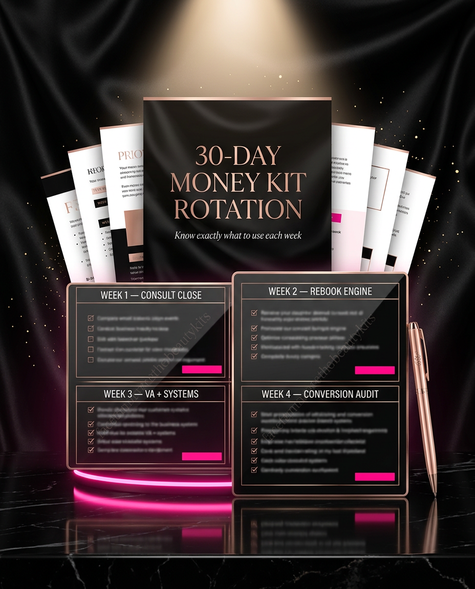 30-day content rotation calendar — Face The Beauty AI® bundle
