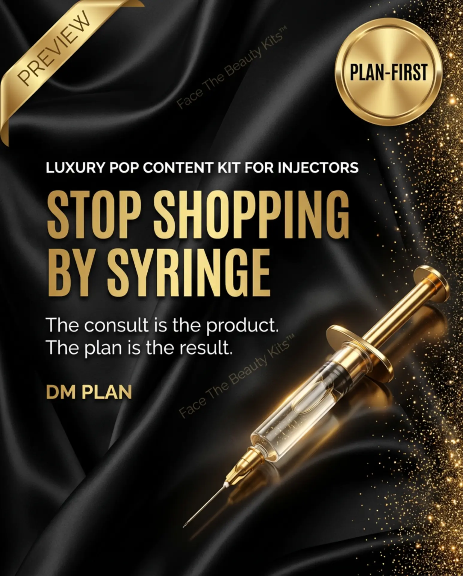 Onyx + Gold preview post — stop shopping by syringe