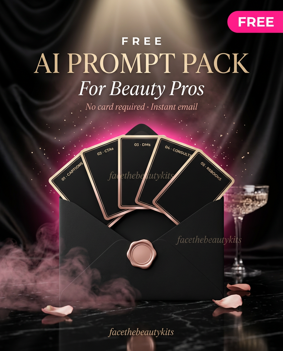 Free 5 AI Prompt Pack mockup — Face The Beauty AI®
